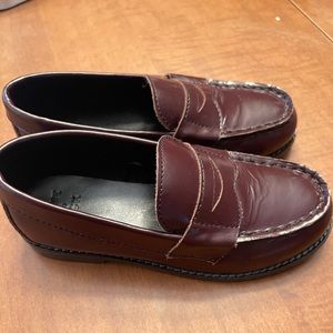 Janie & Jack Brown Leather Loafers Size 8